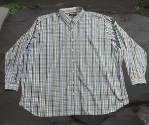 Ralph Lauren Shirt Men’s 5XL Blue Plaid Long Sleeve Button Down Performance 5XB - Picture 1 of 14