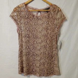 INC Brand Snake Skin Sequin Blouse Size X-large Nwt! - Picture 1 of 11