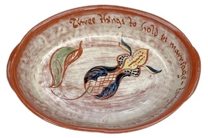 Weldon Pottery Baking Casserole Dish Things Hold Marriage Tongue Temper Tears - Picture 1 of 7
