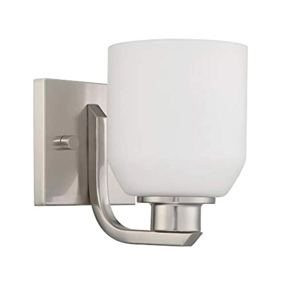 Arandela de níquel Luminance 1 luz quartzo vaidade vidro opala - F19031-80 - Imagem 1 de 1