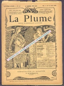 Revista Francesa La Plume #147 Ilustración Por Felicien Rops Año 1895 MUY ANTIGUA - Imagen 1 de 4