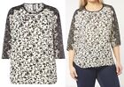EVANS IVORY BLACK BIRD AND FLOWER PRINT TOP/BLOUSE  SIZES 14 to 28