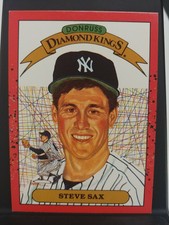 1990 Donruss Diamond Kings Steve Sax New York Yankees #2 Baseball Card