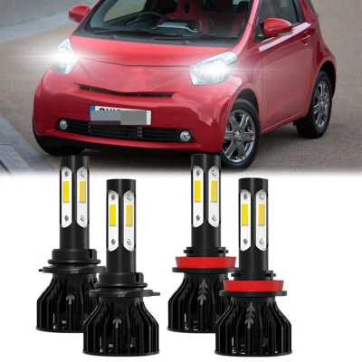 Combo de 4 bombillas LED delanteras de haz alto bajo para Scion iQ 2012-2015 - 6500K Foto 1 de 4