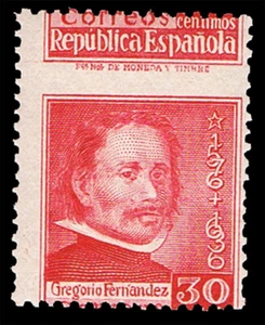 España 1937. Gregorio Fernandez . Edifil xx 726 dh. . Dentado desplazado. Lujo. - Imagen 1 de 1