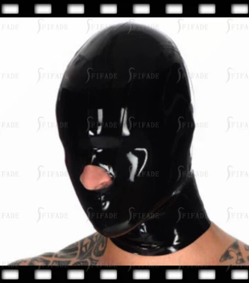 Latex Hoods Mask Eyes Full Face Cover only Nose HoleUnisex Customized 0.4mm A84 - Image 1 of 4
