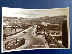 Postal RPPC Craigavon Bridge Londonderry Irlanda Vehículos antiguos Street view D36 - Imagen 1 de 2