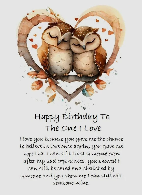 NEW Happy Birthday To The One I Love A5 Size Birthday Card Romantic Love