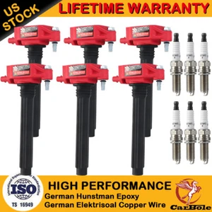 6 Pack Ignition Bobinas & Platinum Spark Plugs For Chrysler Dodge Jeep Ram UF648 - Picture 1 of 15