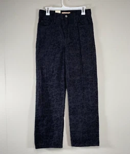 Jeans Levi's Premium Ribcage dritto alla caviglia velluto a coste donna 29 nero Big E nuovo con etichette - Foto 1 di 19