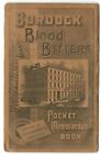 RARE 1890 Pocket Memorandum Book: Burdock Blood Bitters – Pub: Foster Milburn