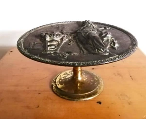 Vintage/antique Brass & Copper relief Tazza w/ Baroque Allegorical Decoration - Picture 1 of 7