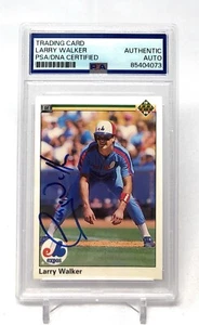 1990 Upper Deck - Larry Walker AUTOGRAPHED Rookie Card #466 (RC) PSA DNA - Bild 1 von 2