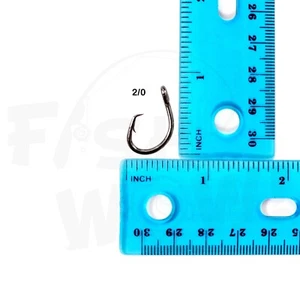 10-200pcs Fish WOW! 2/0 Fishing 4x strong offset circle hooks Black Nickel lot - Picture 1 of 6