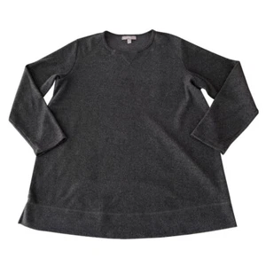 Woman Within Large 18/20 Dark Gray Fleece Sweatshirt - Picture 1 of 4