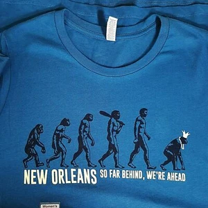 New Orleans Evolution T-Shirt "So Far Behind We're Ahead" blau Damen XL Tee Top - Bild 1 von 7
