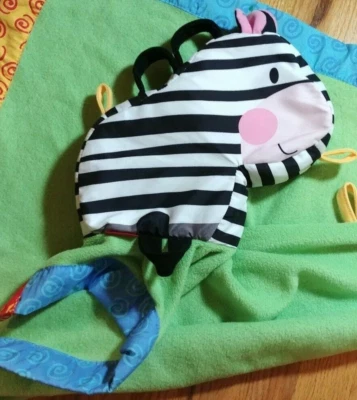 FISHER PRICE Cebra Lovey Lovie Manta de Seguridad Etiquetas Unisex Bebé Verde Títere Foto 1 de 4