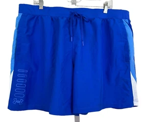 UNDER ARMOUR Fitted Speedpocket Blue Shorts Mens 2XL Liner Blue EUC 1362230 - Picture 1 of 6