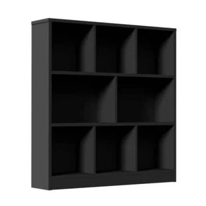Oikiture Bookshelf Display Shelves Unit Storage Organizer Black - Picture 1 of 10