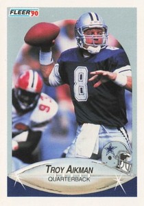 Troy Aikman Football Card NFL 1990 FLEER #384