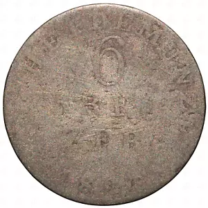 1824 Deutsche Staaten Hessen-Darmstadt 6 Kreuzer Münze - Bild 1 von 2