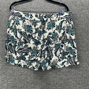LOFT Womans Shorts Size 10 Paisley Print Linen Blend Coastal Summer Vacation - Picture 1 of 11