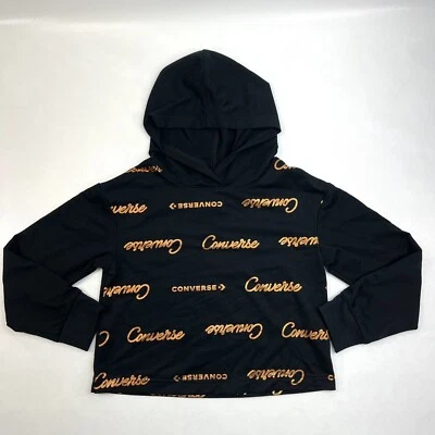 Sudadera con capucha informal con logotipo dorado de Converse negra juvenil talla S 8-10 Foto 1 de 4