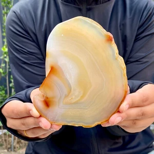296G Natural agate Agate Geode Slab/Slice quartz crystal mineral specimen Reiki - Picture 1 of 8