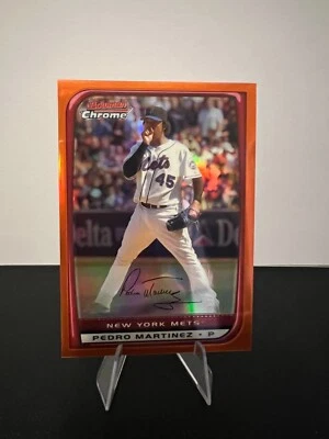 2008 Bowman Chrome Orange Refractor #186 Pedro Martinez /25 Mets HOF - Image 1 of 2