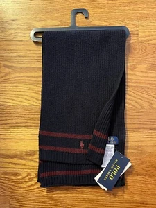 Polo Ralph Lauren Scarf Cotton One Size 8-20 Years 157x22 Cm Blue - Picture 1 of 4