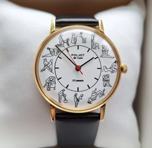 Raro Reloj Poljot KAMASUTRA 23 Joyas Delgado Blanco Clásico Reloj Mecánico - Imagen 1 de 12