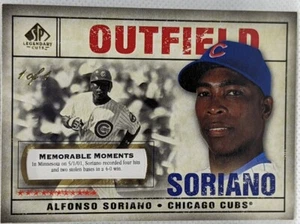 ALFONSO SORIANO 2008 Upper Deck SP Legendary Cuts Memorable Moments #1/1 Cubs of - Picture 1 of 2