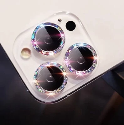 Lot of 3 iPhone14Pro/Pro Max Ring Temper Glass CameraLens Protector Bling Aurora — 第 1/4 张图片