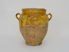 Magnifique pot à confit jaune vernissé, sud ouest de la France. XIXème