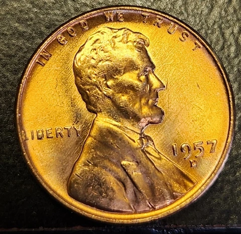 1957-D BU Lincoln Wheat Cent***ERROR D/D West,  II-F-4: “BIE” Variety*** Cover