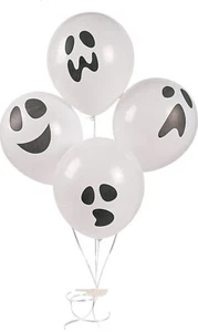 Ghost Latex Balloons for Halloween Party Decorations 11” Ghost Face Balloons - Picture 1 of 2