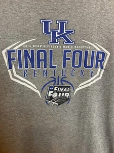 NCAA Final Four 2014 Kentucky Wildcats T-Shirt Adult Large Gray - Picture 1 of 7