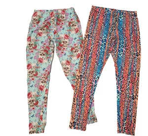 2 Paar LEGGINGS Stretch Hosen Unterteile Nobo, Größe 7/9 Totenkopf bunt Yoga - Bild 1 von 5