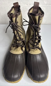 Herren LL Bean Katahdin Braun Gewachst Canvas Ungefüttert Limitierte Auflage Ente Stiefel 14M - Bild 1 von 20