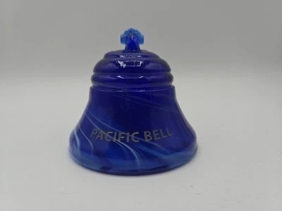 SOUTHWESTERN BELL AND PACIFIC BELL TELEPHONE BLUE PAPERWEIGHT FENTON Glass 1997  - Image 1 of 4
