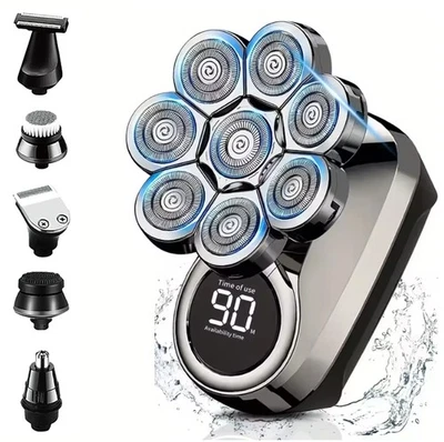 9D Electric Shavers 5 in 1 Mens Grooming Kit Beard Trimmer Wet/Dry Rotary Shaver - Image 1 of 4