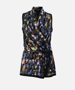 CAbi Flaunt Wickel ärmellose Bluse schwarz bunt Stil Tunika Tank Medium - Bild 1 von 8