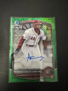Mega caja de béisbol Bowman 2025 cromada refractor verde automático Adolfo Sanchez/99 - Imagen 1 de 3