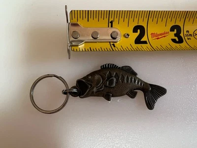 Bass Keychain North American Fishing Club Brass Sculpted Bass Fish Keyring - Изображение 1 из 4