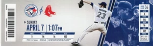 Biglietto MLB stub 7 aprile 2013 Toronto Blue Jaysvs Boston Red Sox Brandon Morrow - Foto 1 di 2