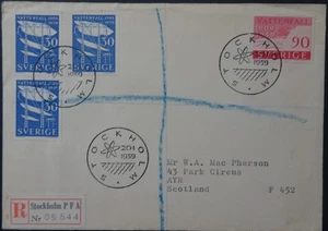 Sweden 50th Anniversary of Swedish State Power Board registered FDC dated 1959 - Picture 1 of 2