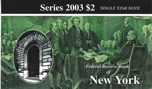 2003 $2.00 Uncirculated Star Note * Low Print / Low Run "Rare" B-00010303* - Picture 1 of 2