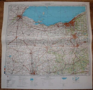 Authentic Soviet Army Secret Military Topographic Map Cleveland, OHIO, USA - Picture 1 of 1