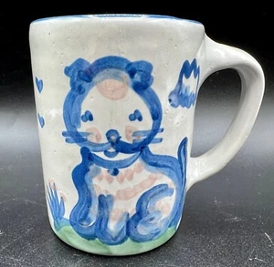 MA Hadley Keramik Katze Steinzeug Becher handbemalt kostenloser Versand! Kleiner Riss B30 - Bild 1 von 9