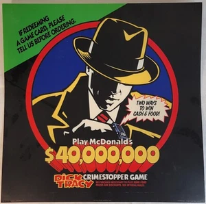 1990 McDonald’s Dick Tracy Movie Translite Display Sign Ad Promo 13.5x13.5 - Picture 1 of 12